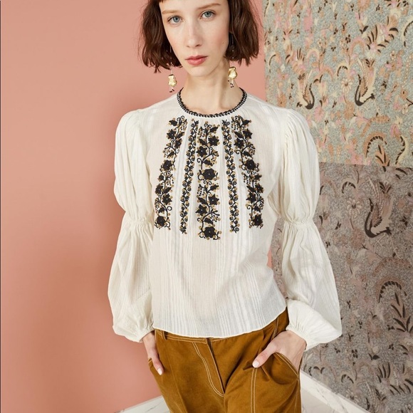 NWT!! Ulla Johnson Vida Blouse in Clay - Picture 2 of 8